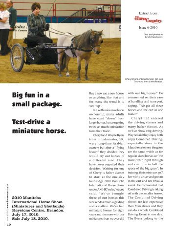 Big fun in a small package. Test-drive a miniature ... - Horse Country
