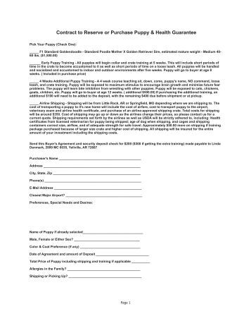 Vertrauen German Shepherds Puppy Sales And Health Guarantee Puppy Health Guarantee Contract Template