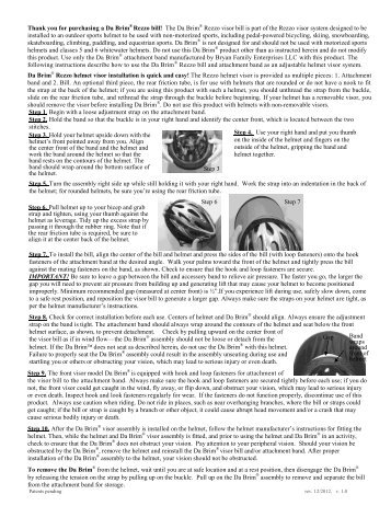 Da Brim Rezzo Bill Installation Instructions