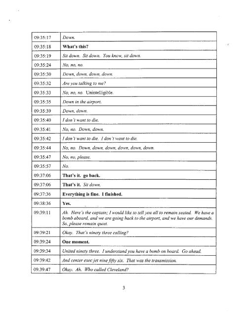Flight #93 Cockpit Voice Recorder Transcript