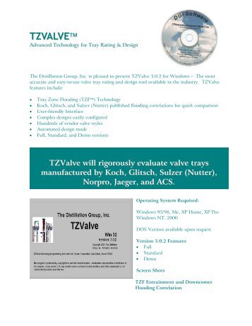 TZVALVE  - The Distillation Group, Inc.