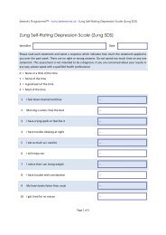 Zung Self-Rating Depression Scale - Serenity Programme