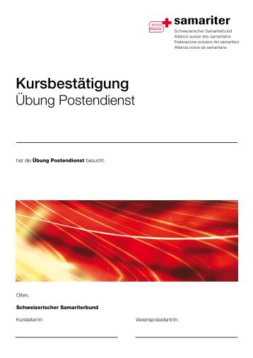 Kursbestätigung - Der Schweizerische Samariterbund