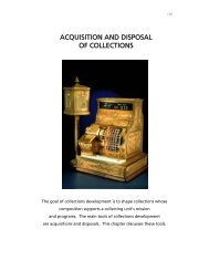 Acquisition and Disposal of Collections - Smithsonian Institution