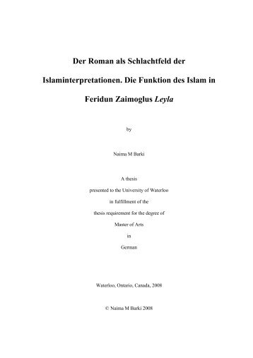 Der Roman als Schlachtfeld der Islaminterpretationen. Die Funktion ...