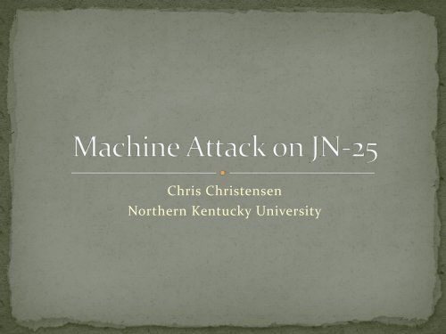 JN-25 - Northern Kentucky University