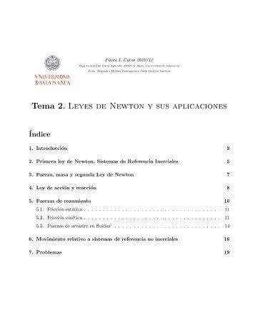 Tema 2. Leyes de Newton y sus aplicaciones - OCW Usal ...