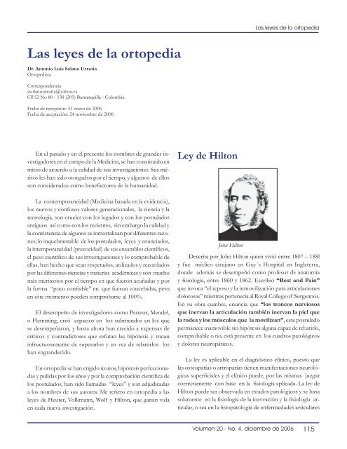 Las Leyes de la Ortopedia.indd - Sociedad Colombiana de Cirugía ...