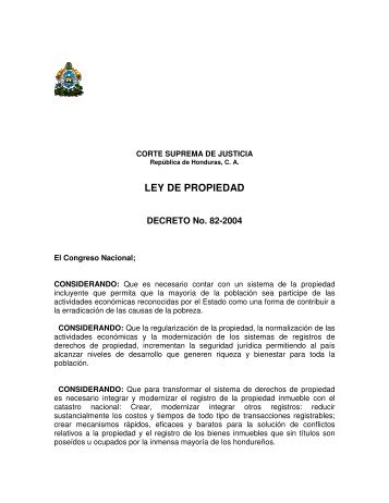 ley de propiedad - Cámara de Comercio e Industria de Tegucigalpa