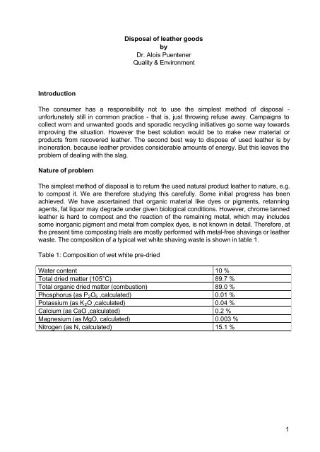 Disposal of leather goods (pdf / 1434 KB) - TFL