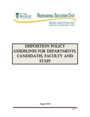 disposition policy guidelines for departments, candidates, faculty ...