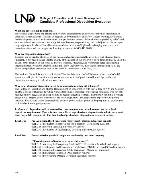 Professional Disposition Explanation Education Human 