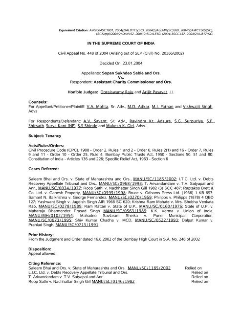 Sopan Sukhdeo Sable And Ors Vs Asst Charity Judicial Acadamy
