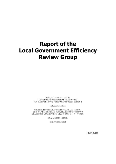 Report of the Local Government Efficiency Review Group