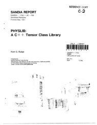 SANDIA REPORT PHYSLIB: A C++ Tensor Class Library