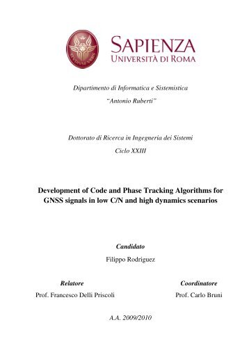 Development of Code and Phase Tracking Algorithms for ... - Padis