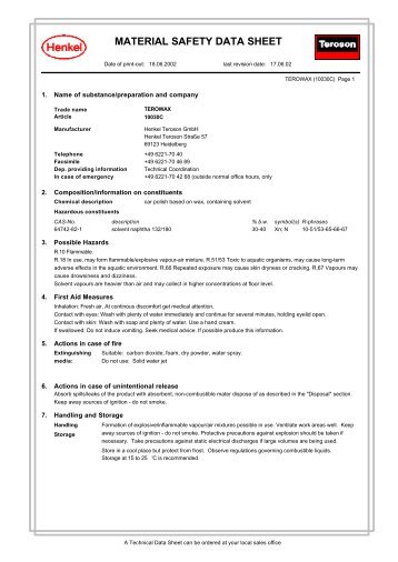 material safety data sheet - Akd Tools