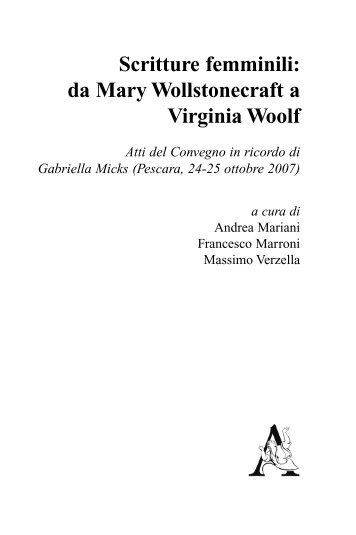 Scritture femminili: da Mary Wollstonecraft a ... - Aracne Editrice