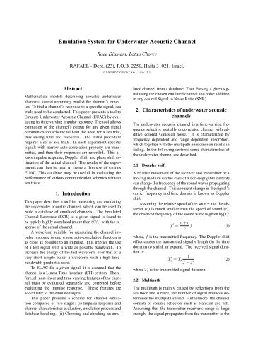 Emulation System for Underwater Acoustic Channel