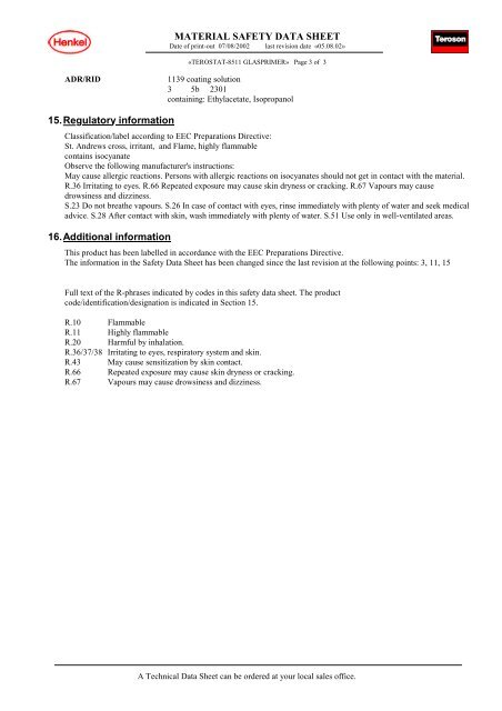 MATERIAL SAFETY DATA SHEET - Akd Tools