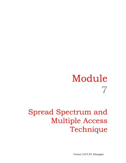 Module # 7 Spread Spectrum and Multiple Access Techniques - NPTel