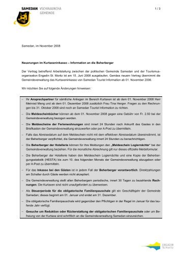 KurtaxeninkassoGemeinde [PDF, 46.0 KB] - Samedan