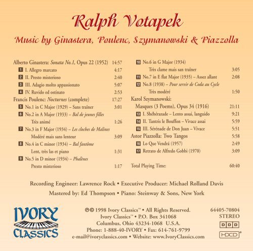 Ralph Votapek - Ivory Classics