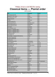 Phillips Ampico Eroll Midi File Catalog Classical Midi Piano