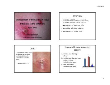 Management of Skin and Soft Tissue Infections in