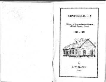 History of Smyrna Baptist Church - TXGenWeb, Rusk County