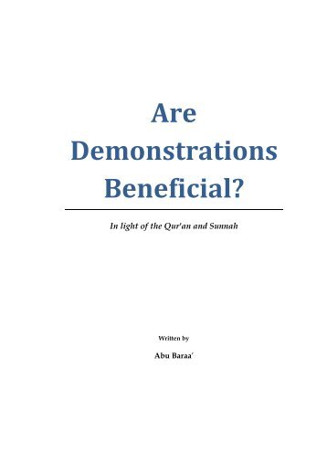 Are Demonstrations Beneficial? - IZHAR UD-DEEN-IL-HAQ