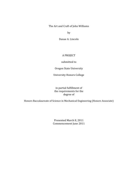 Final Thesis - John Williams - ScholarsArchive at Oregon State ...