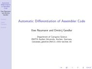 Automatic Differentiation of Assembler Code - Autodiff.org