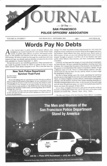September 2001 - San Francisco Police Officers Association