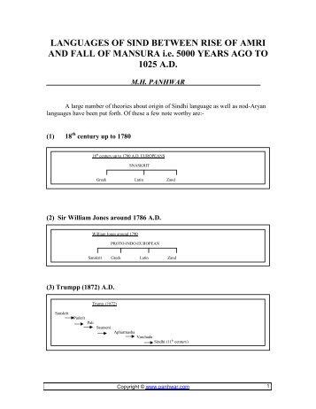 languages of sind between rise of amri and - MH Panhwar