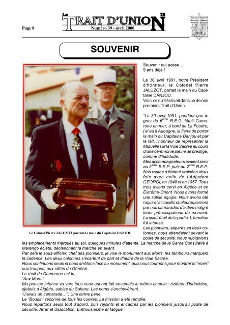 Numéro 39 - avril 2000 - Amicale des Anciens de la Légion ...