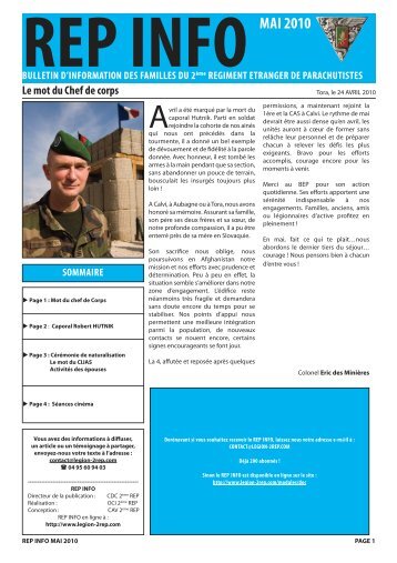REP INFO - 2e Régiment étranger de parachutistes - Légion étrangère
