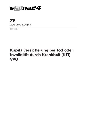 Kapitalversicherung bei Tod oder Invalidität durch ... - sana24 - Die