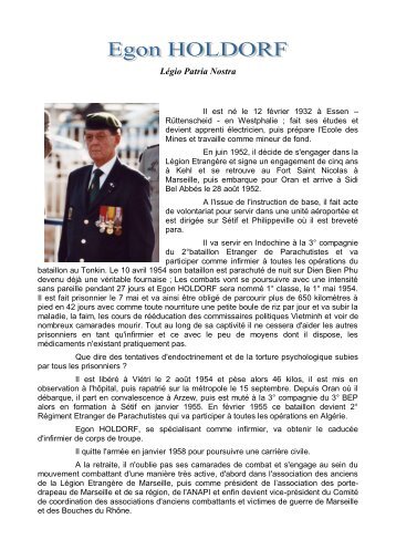 Légionnaire Egon HOLDORF - Monsieur-legionnaire.org
