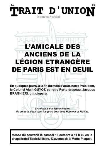 L'AMICALE DES ANCIENS DE LA LÉGION ETRANGÈRE DE PARIS ...