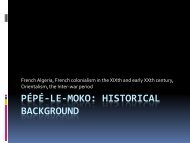PÉPÉ-LE-MOKO: HISTORICAL BACKGROUND