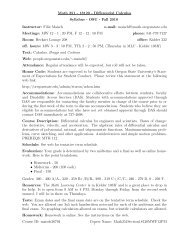 Math 251 - 18120 - Differential Calculus Syllabus - OSU - Fall 2010 ...
