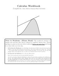 Calculus Workbook - Sonoma State University