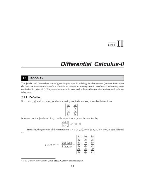 Differential Calculus Ii New Age International