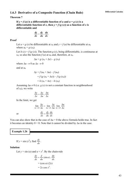 unit 1 differential calculus - IGNOU