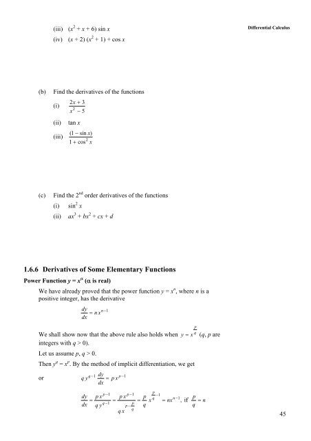 unit 1 differential calculus - IGNOU