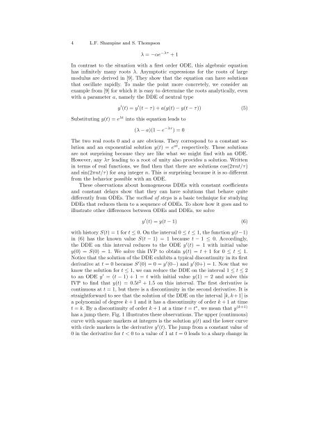 Solving Delay Differential Equations - Radford University