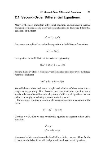 Differential Equations, Dynamical Systems, and an Introduction to ...