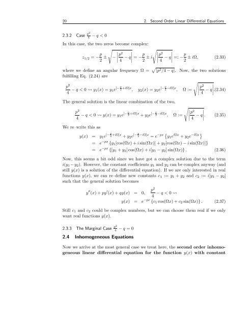 2. SECOND ORDER LINEAR DIFFERENTIAL EQUATIONS