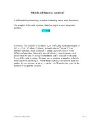 What is a differential equation? y′ = f (t).